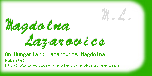 magdolna lazarovics business card